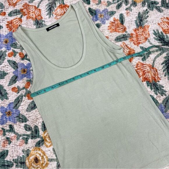 Talentless Pistachio Green Ribbed Tank Top Stretchy M - Picture 4 of 6